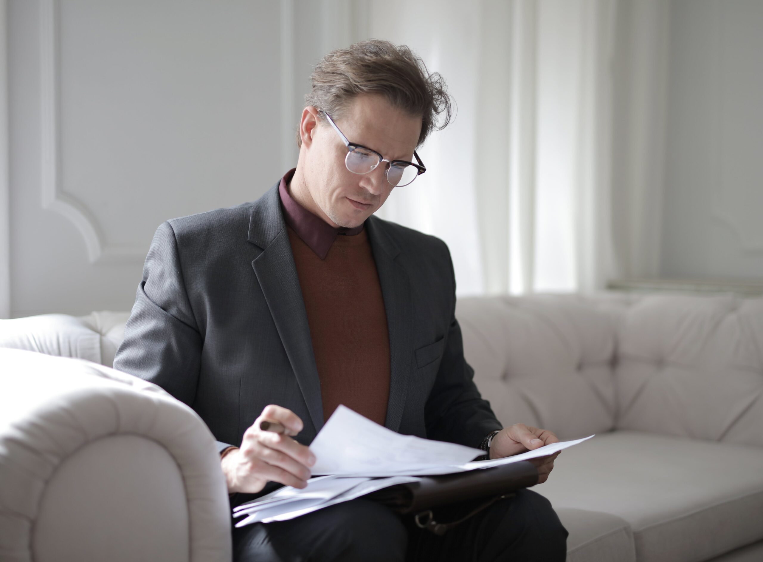 A person reviewing legal documents
