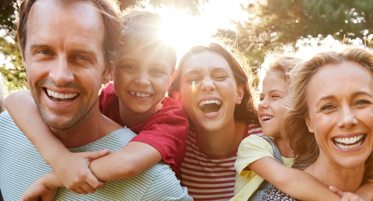 A family smiling